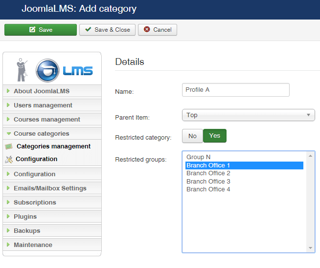 choose restricted groups