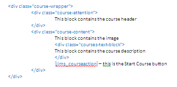 HTML page layout lms