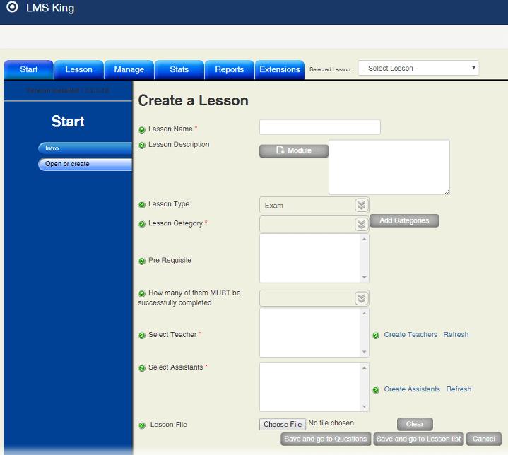 King LMS interface King LMS interface