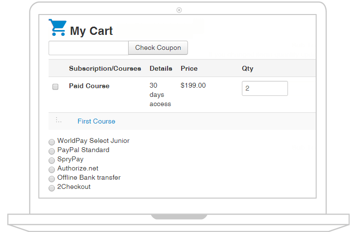 JoomLMS shopping cart